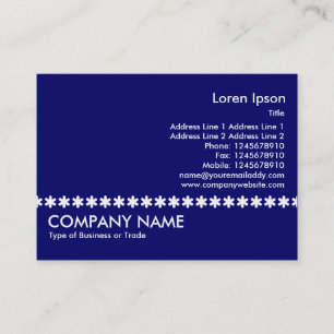White Asterisk Line - Dark Blue Business Card