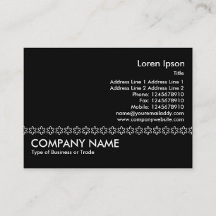 White Asterisk Line (Outline)- Black Business Card
