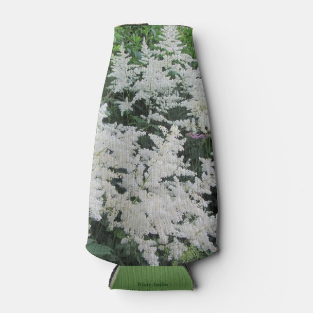 White Astilbe Bottle Cooler (Front)