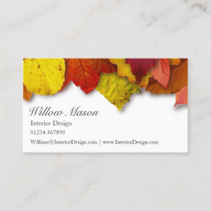 White Autumn Leaves - Business Card