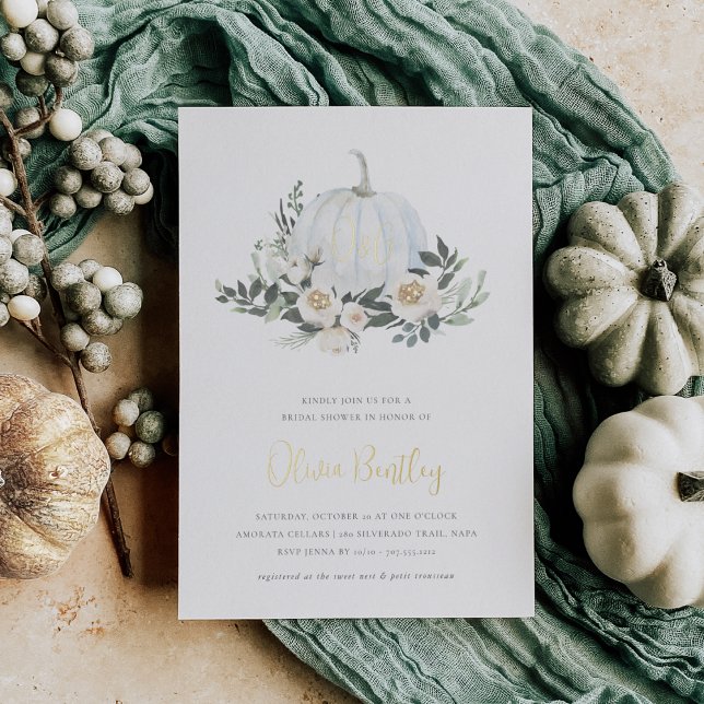 White Autumn Pumpkin Greenery Bridal Shower (Creator Uploaded)
