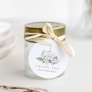 White Autumn Pumpkin Greenery Thank You Favour Tags