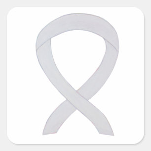 White Awareness Ribbon Art Decal Stickers