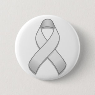White Awareness Ribbon Button
