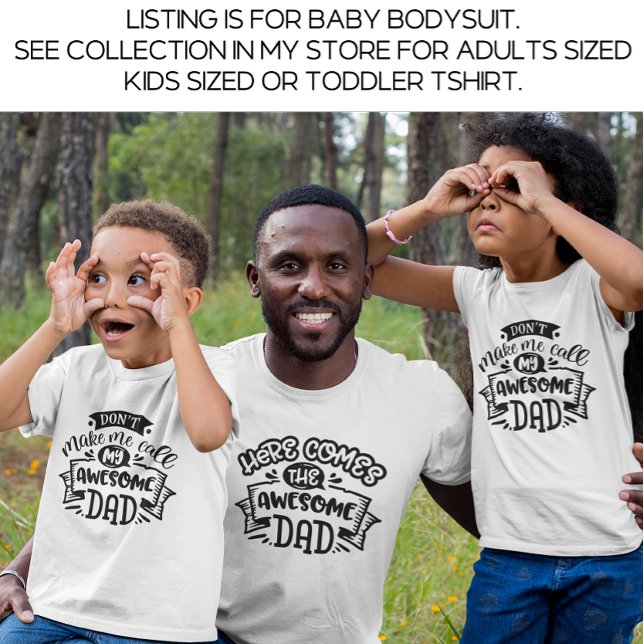 White Awesome Dad Matching Daddy and Me Baby Bodysuit (Creator Uploaded)