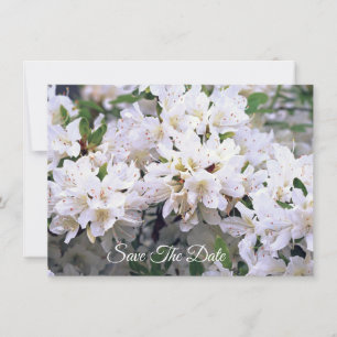 White Azalea Flat Save The Date Card