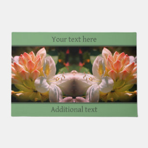 White Azalea Flower Blossom Bud Personalized Doormat