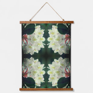 White Azalea Flower With Raindrops Abstract Hanging Tapestry