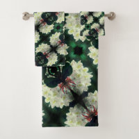 White Azalea Flower With Raindrops Pattern