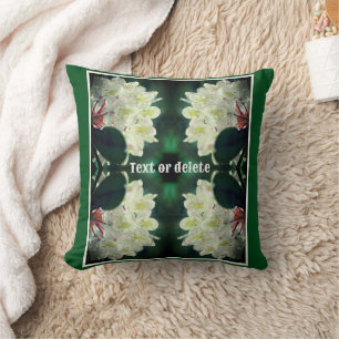 White Azalea Flower With Raindrops Personalised Cushion