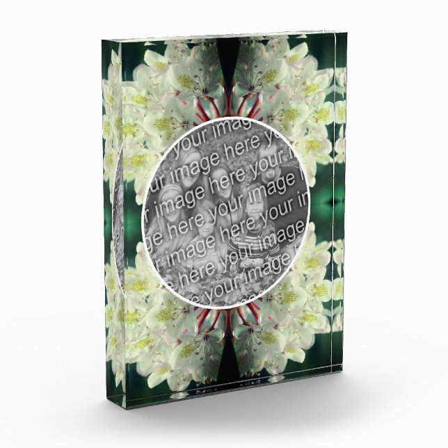 White Azalea Flowers Add Your Photo Block (Left)