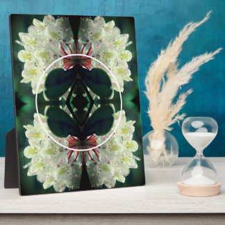 White Azalea Flowers Add Your Photo Plaque