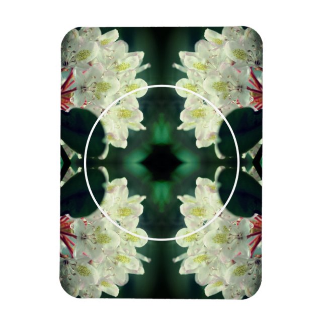 White Azalea Flowers Frame Add Your Photo Magnet (Vertical)