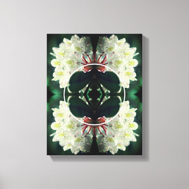 White Azalea Flowers Frame Create Your Own Photo Canvas Print (Front)