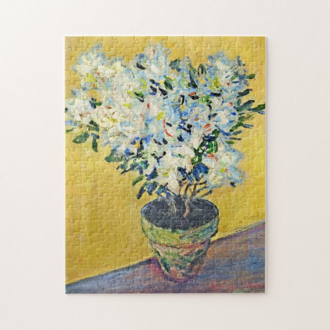 White Azaleas in a Pot Monet Fine Art Jigsaw Puzzle (Vertical)