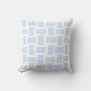 White & Baby Blue Pastel Weave Design Cushion