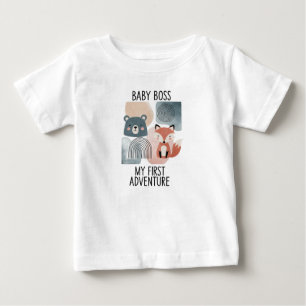 White Baby Boss T-Shirt for Newborns and Kids