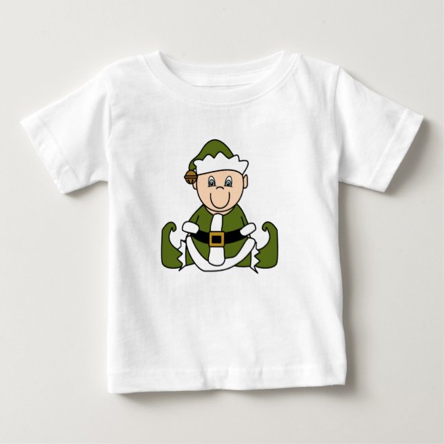 White Baby Christmas Elf T-Shirt (Front)