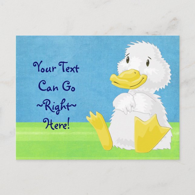 White Baby Duckling Postcard (Front)