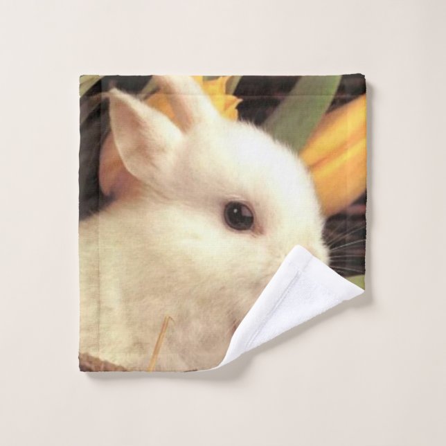 white baby Easter bunny Wash Cloth (Wash Cloth)