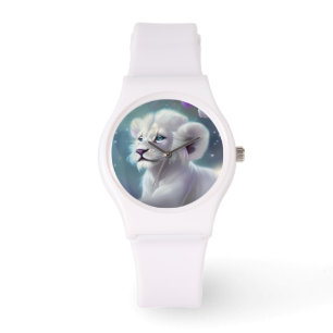 White Baby Lion Cub Fantasy Watch