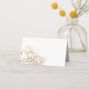 white baby's breath flowers place card