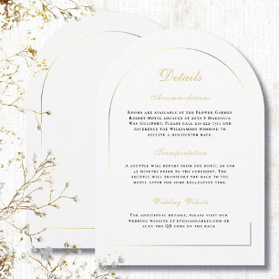 White Background Black Gold Arch Details Enclosure Invitation