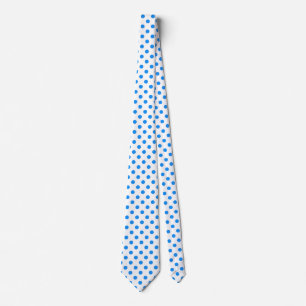 White Background Blue Polka Dots Tie