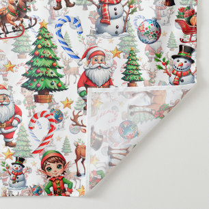 White Background Christmas Decorative Pattern Tapestry