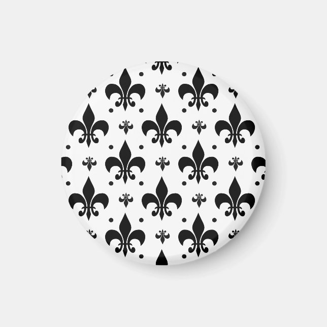 White Background Fleur-de-lis Pattern Design  Magnet (Front)