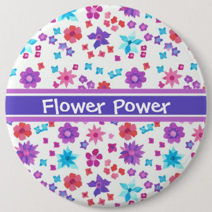 White Background Flower-Power Button