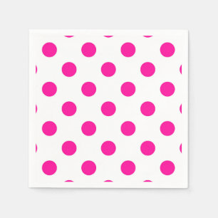 White Background Pink Polka Dots Napkin
