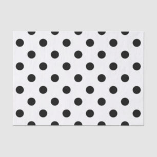White Background Polka Dots Design Tissue Paper