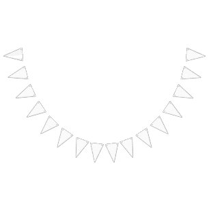 White background with a repeating pattern of small bunting 