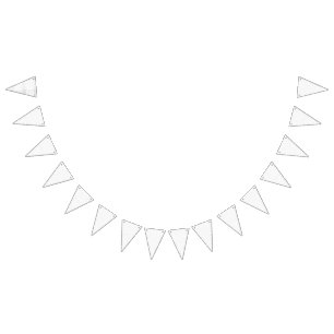 White background with a repeating pattern of small bunting 