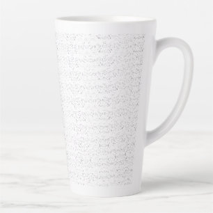 White background with a repeating pattern of small latte mug