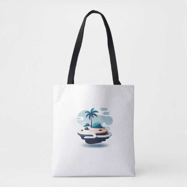 White bag with island design (Front)