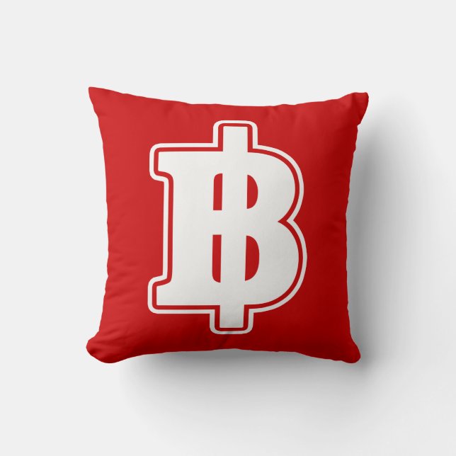 WHITE BAHT SIGN ฿ Thai Money Currency ฿ Cushion (Front)
