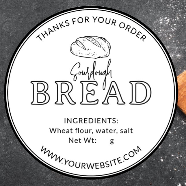 White Bakery Sourdough Bread Thank You Sticker (Creator Uploaded)
