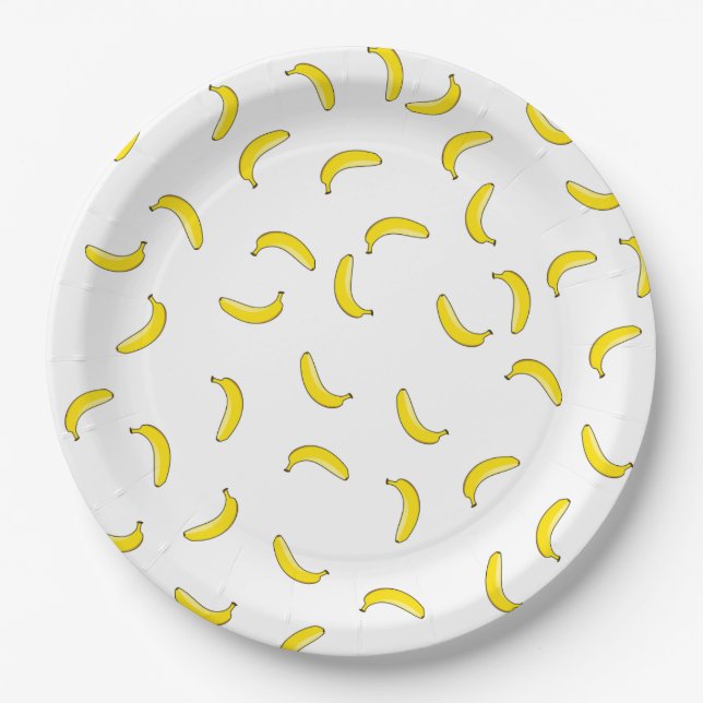White Banana Paper Plate (Front)