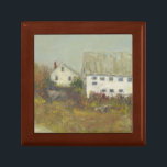 White Barn Gift Box<br><div class="desc">White Barn II by Marilyn Wendling. White barn-like building and home amongst flowers in the countryside.</div>