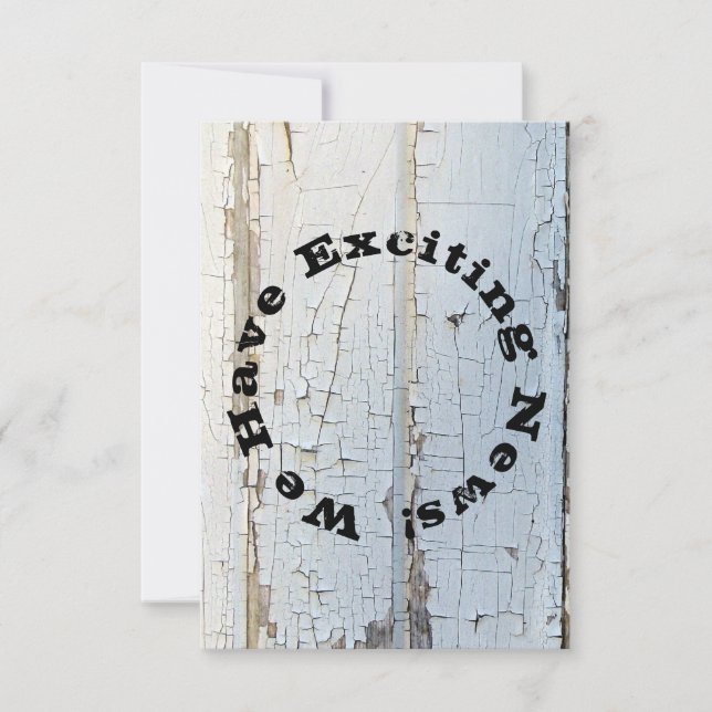 White Barn Wood Rustic Save The Date (Front)