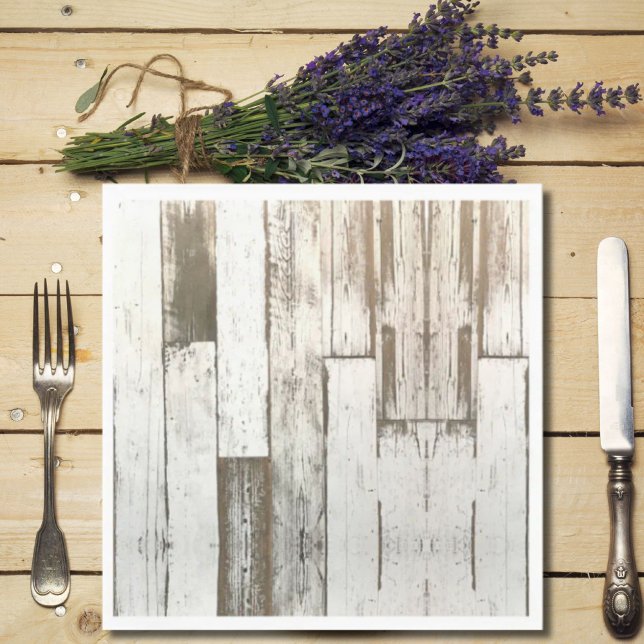 White barn woodgrain rustic western country party napkin (White barn woodgrain rustic western country party napkins)