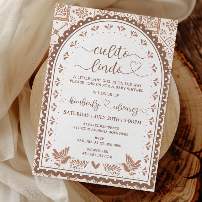 White & Barro Cielito Lindo Baby Shower Invitation (Creator Uploaded)