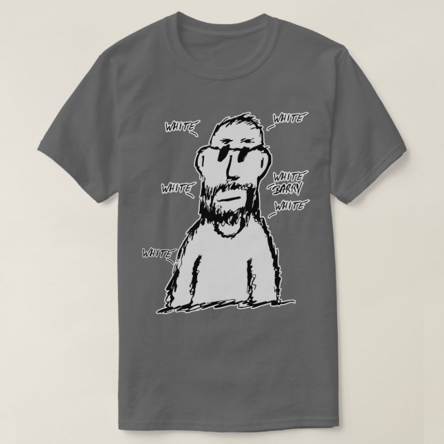 White Barry White man and Singer White Barry Doodl T-Shirt (Design Front)