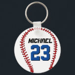 White Baseball Keychain for Sports Fan or Athletes<br><div class="desc">A cool and colourful sports theme keychain as gift for families and friends. Baseball keychain with personalised name and player number. A great souvenir for baseball coach,  captain and players. You can customise the ball colour to the colour you want.</div>