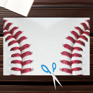 White Baseball Red Lace Strings Tissue Paper