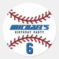 White Baseball Sticker Sports Team Birthday Party