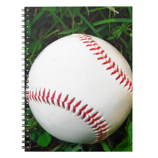 White Baseball with Red Stitching Spiral Notebook (Front)