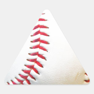 White Baseball with Red Stitching Triangle Sticker